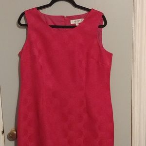 Size 14 Jones Studio bright pink/magenta fully lined sleeveless dress.